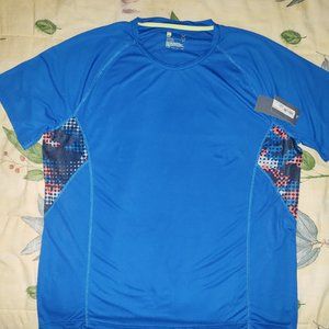 3 Shirts included Blue, Grey, Red Mens Fitness Shirt